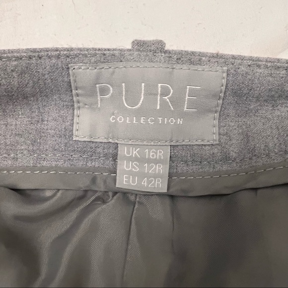 PURE Collection gray wool slim ankle pants - Picture 9 of 10